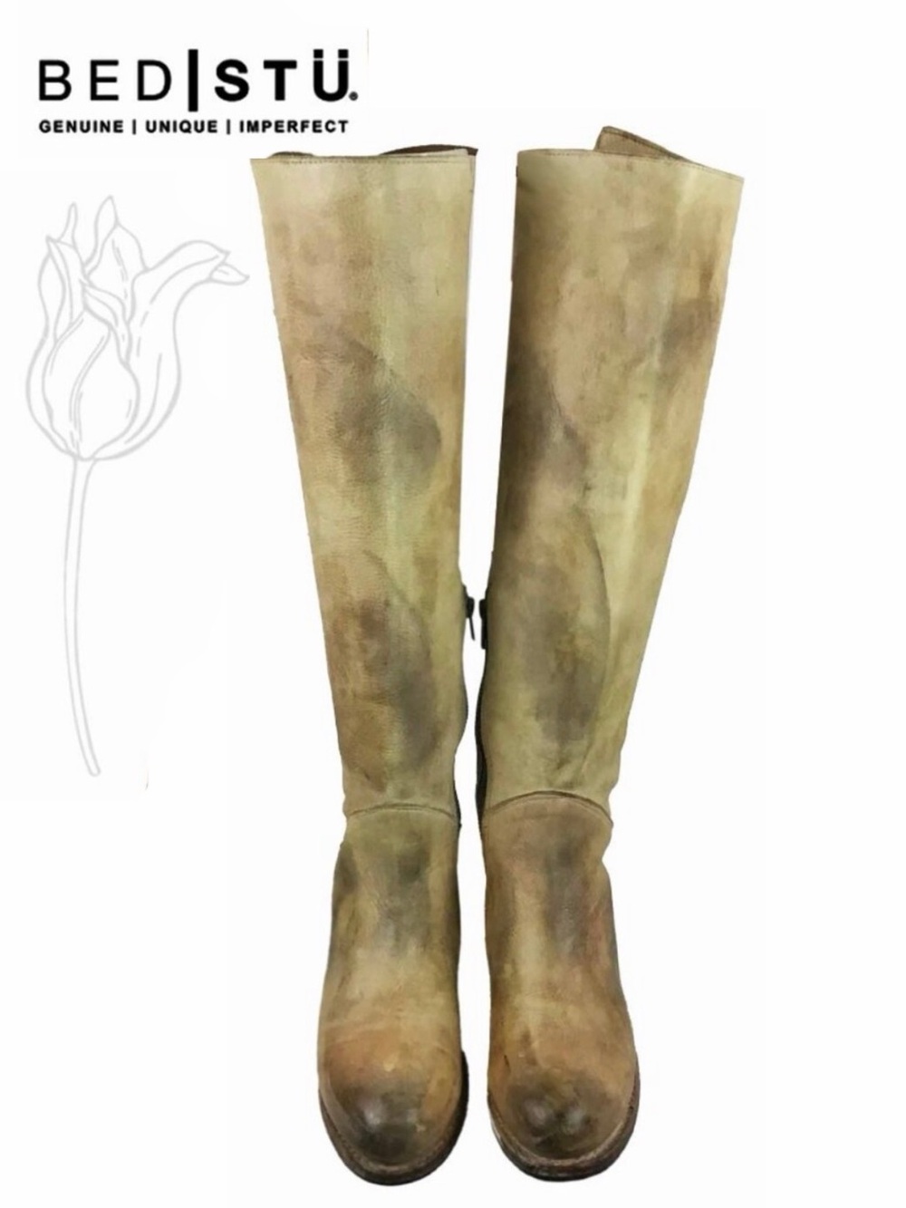 BED STU Manchester Wide Calf Tall Leather Riding Boots